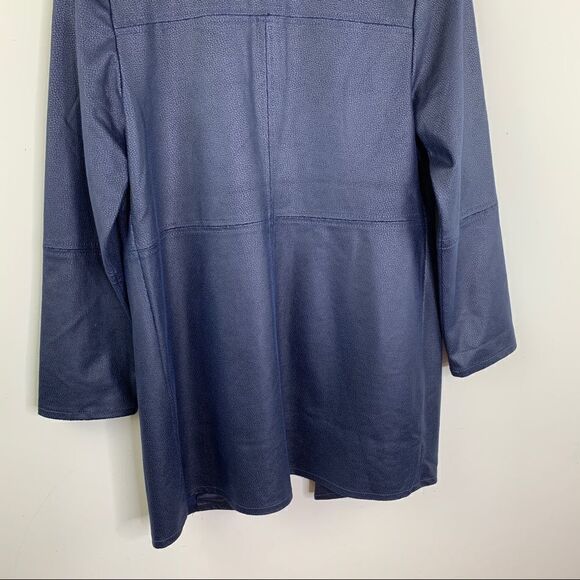 Chico’s Navy Vegan Leather/Suede Jacket Topper XS/2 - Picture 13 of 15